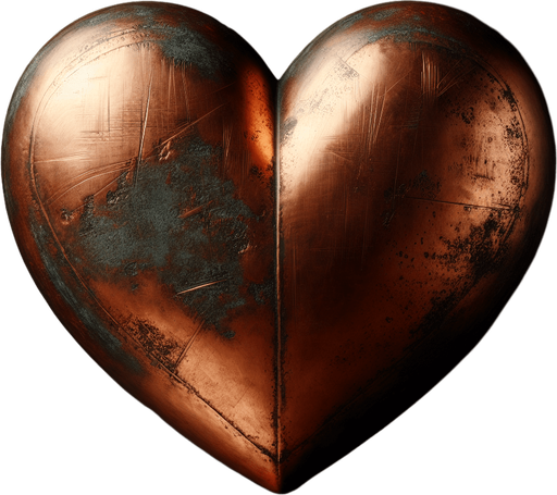 a big used copper heart