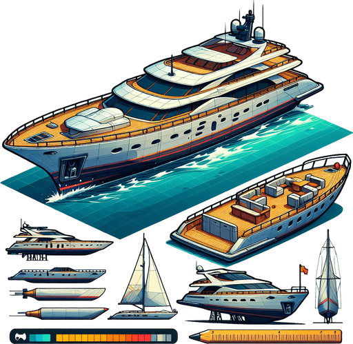 Yatch.
Single Game Texture.  In-Game asset.  2d.  Blank background.  No shadows