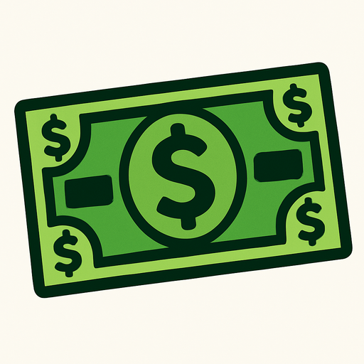 Money Bill.
In-Game asset.  2d.  High contrast.  No shadows