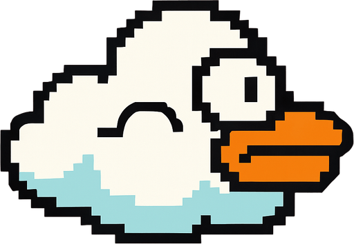 Make it flapy bird cloud.
In-Game asset.  2d.  High contrast.  No shadows