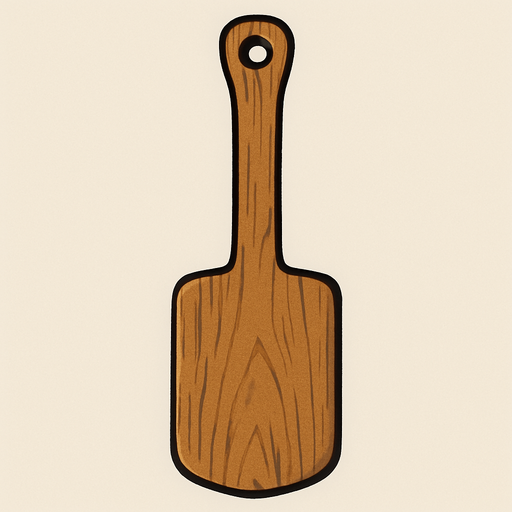 una pala de madera realista.
In-Game asset.  2d.  High contrast.  No shadows