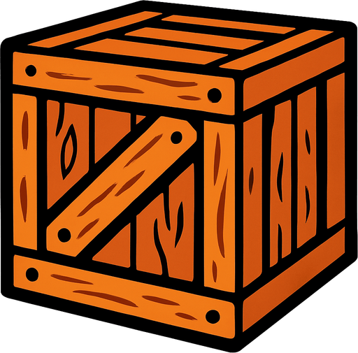 Make a box.
In-Game asset.  2d.  High contrast.  No shadows