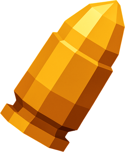 give me a low polly bullet look under.
In-Game asset.  2d.  High contrast.  No shadows