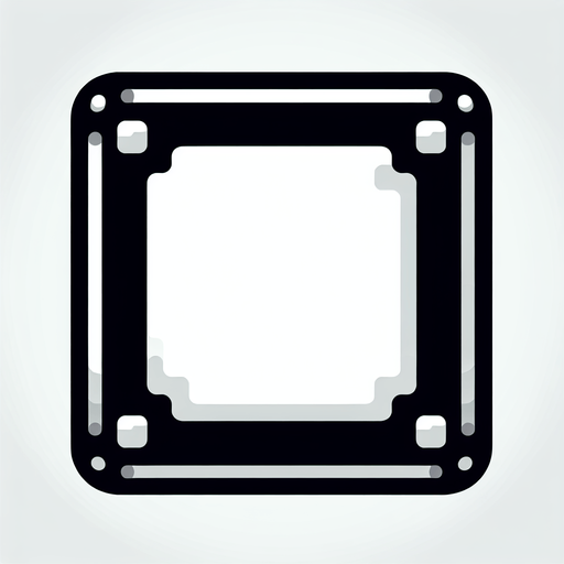 White square with rounded corners..
Single Game Texture. In-Game asset. 2d. Blank background. High contrast. No shadows.