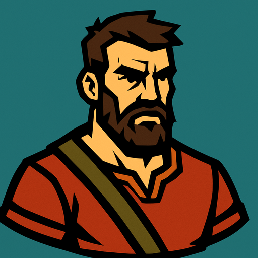 man.
In-Game asset.  2d.  High contrast.  No shadows