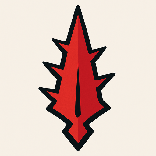 Red thorn pointed.
In-Game asset.  2d.  High contrast.  No shadows
