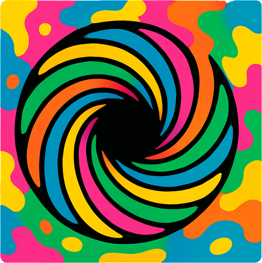 lubang warp penuh warna.
In-Game asset.  2d.  High contrast.  No shadows