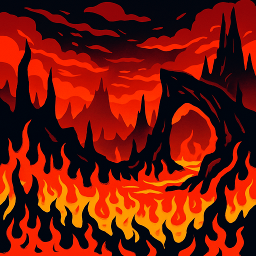Cehennem.
In-Game asset.  2d.  High contrast.  No shadows
