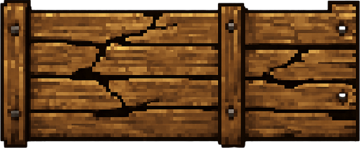 a realistic 16 bit top view cracked wooden barrier from a warzone, with the size of 600 x 100. Seen from above.
In-Game asset.  2d.  High contrast.  No shadows