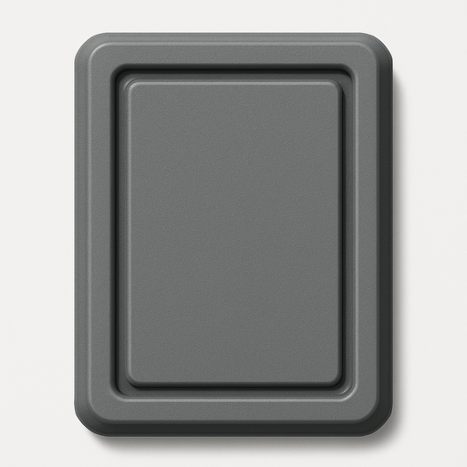 realistic, plastic, gray, rectangular.
In-Game asset.  2d.  High contrast.  No shadows