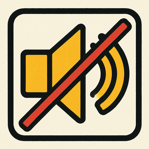 Speaker with mute symbol.
In-Game asset.  2d.  High contrast.  No shadows