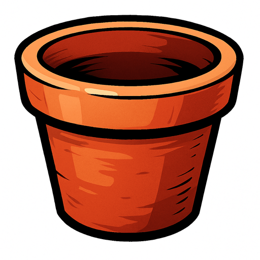 boş çiçek saksısı.
In-Game asset.  2d.  High contrast.  No shadows