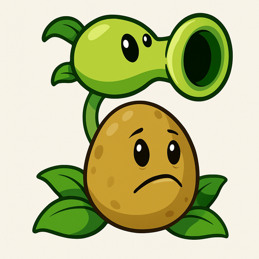 Una fusion del wallnut de plantas vs zombies con el lanza guisantes.
In-Game asset.  No shadows