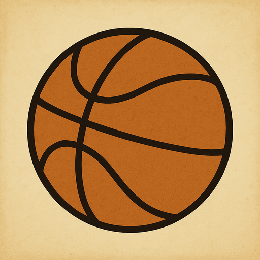 Basketball ball professor Layton game style.
In-Game asset.  2d.  High contrast.  No shadows