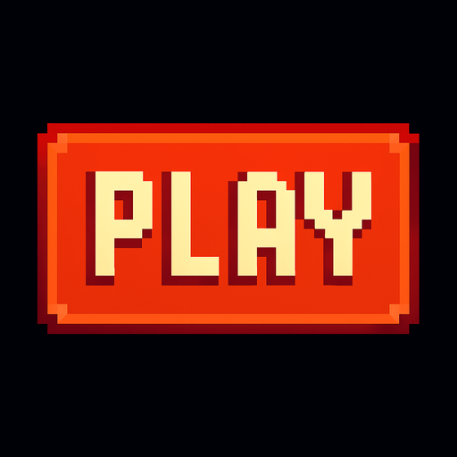 create an simple  retangular play button image writen "play" in it, make it in a 16bit style.
In-Game asset.  2d.  High contrast.  No shadows