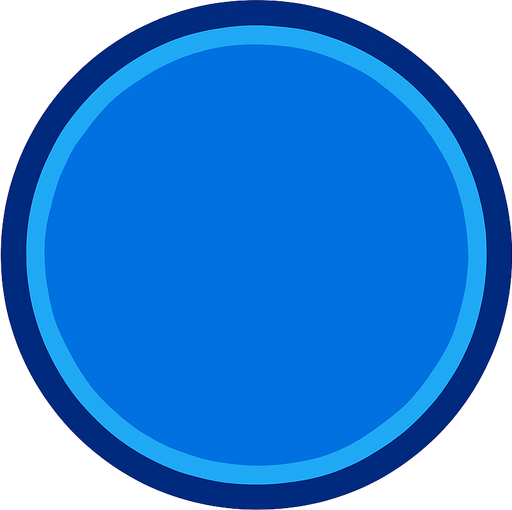 blue circle button.
In-Game asset.  2d.  High contrast.  No shadows