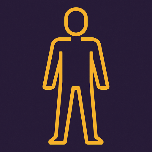 Human in lines figure.
In-Game asset.  2d.  High contrast.  No shadows