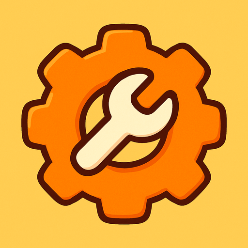Un engranaje de ajustes naranja muy cute.
In-Game asset.  2d.  High contrast.  No shadows