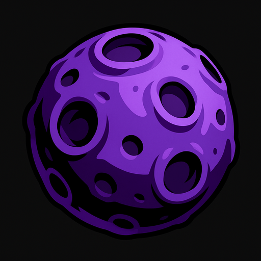 purple meteor ball no flame effect.
In-Game asset.  2d.  High contrast.  No shadows