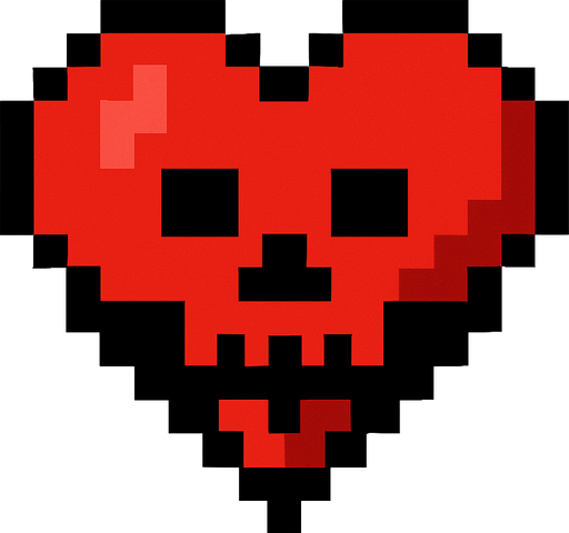 Minecraf hardcore heart.
In-Game asset.  2d.  High contrast.  No shadows