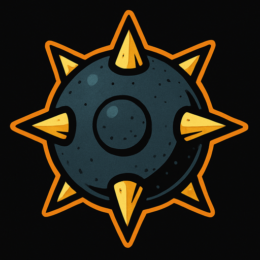 Bola con pinchos.
In-Game asset.  2d.  High contrast.  No shadows