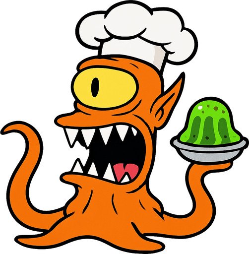 Make my character orange, have a chef's hat and make him hold some Alien Jelly