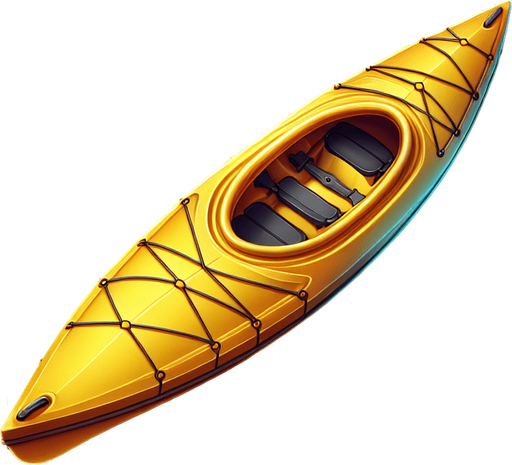 yellow kayak.
Single Game Texture.  In-Game asset.  High contrast.  No shadows