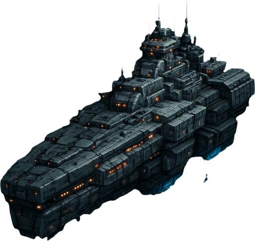 uzay savaş gemisi - gerçekçi - yazısız.
In-Game asset.  High contrast.  No shadows