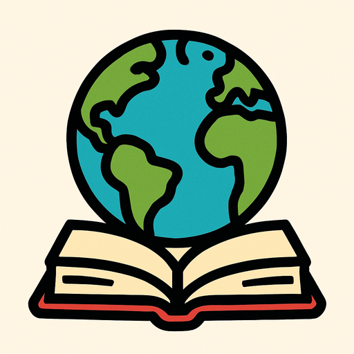 Planeta tierra con un libro.
In-Game asset.  2d.  High contrast.  No shadows