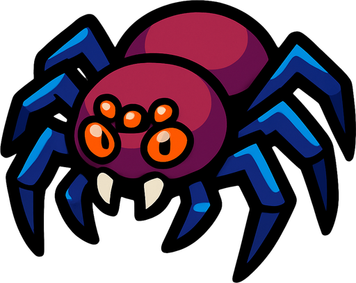 Spider.
In-Game asset.  2d.  High contrast.  No shadows