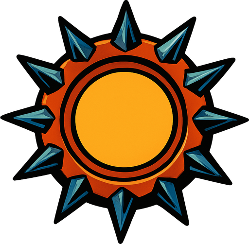 circular spike.
In-Game asset.  2d.  High contrast.  No shadows