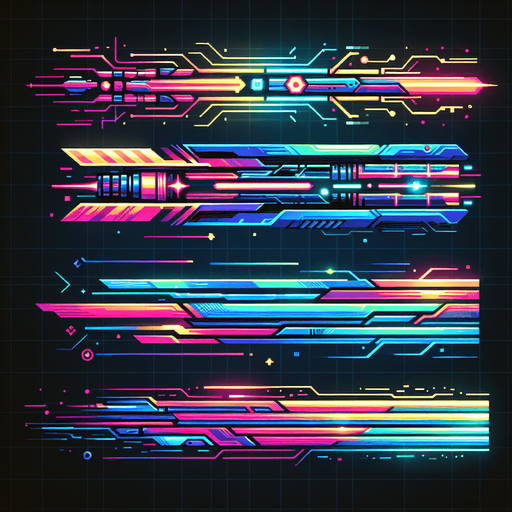 electrical neon colored cyberpunk beam..
Single Game Texture. In-Game asset. 2d. Blank background. High contrast. No shadows.
