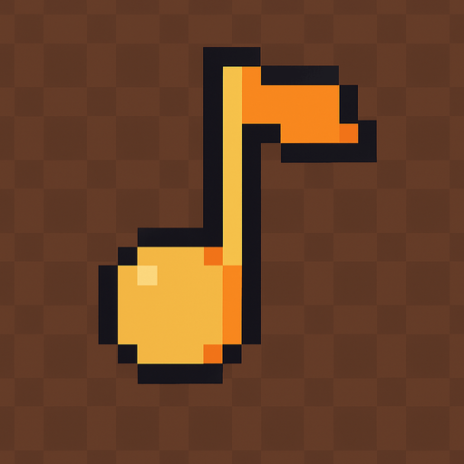 Nota yap 2d pixel art.
In-Game asset.  2d.  High contrast.  No shadows