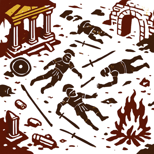 Ancient Rome War Zone.
In-Game asset.  2d.  High contrast.  No shadows. 2d to-down