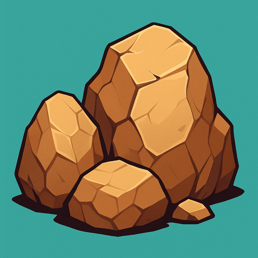 rocas grande.
In-Game asset.  2d.  High contrast.  No shadows