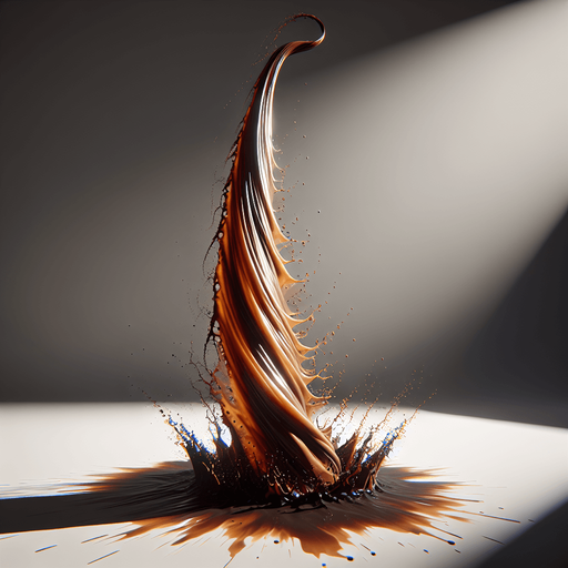 Coffee trail going vertical.
Single Game Texture. In-Game asset. 2d. Blank background. High contrast. Shadows at the bottom.