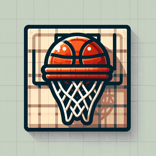 Basketball basket.
Single Game Texture. In-Game asset. 2d. Blank background. High contrast. No shadows.