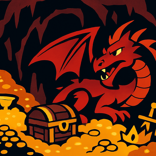 Fond d'écran tanière de dragons.
In-Game asset.  2d.  High contrast.  No shadows