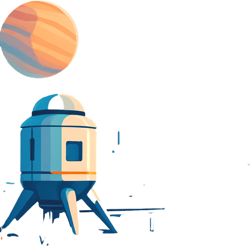 Front-facing icon, Fullscreen modern App Store art style with futuristic colony, 16:9, high definition.  No text captions!