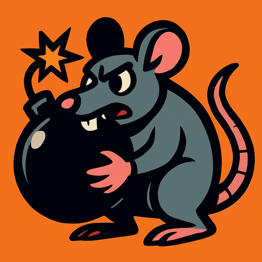 bomberRat.
In-Game asset.  2d.  High contrast.  No shadows