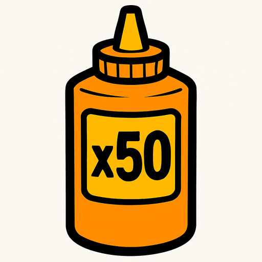Mustard Bottle, label is x50.
In-Game asset.  2d.  High contrast.  No shadows