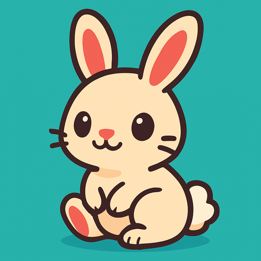 a cute little bunny.
In-Game asset.  2d.  High contrast.  No shadows