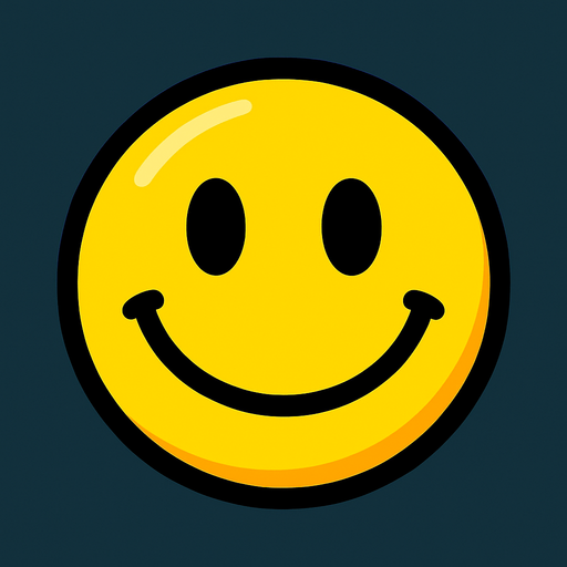 Yellow smiley ball.
In-Game asset.  2d.  High contrast.  No shadows