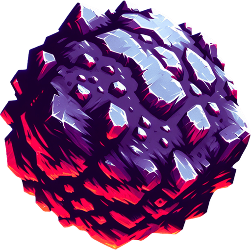 🪨 Large Asteroid – Moves slow but takes 3-4 hits to destroy..
Single Game Texture.  In-Game asset.  2d.  Blank background.  High contrast.  No shadows