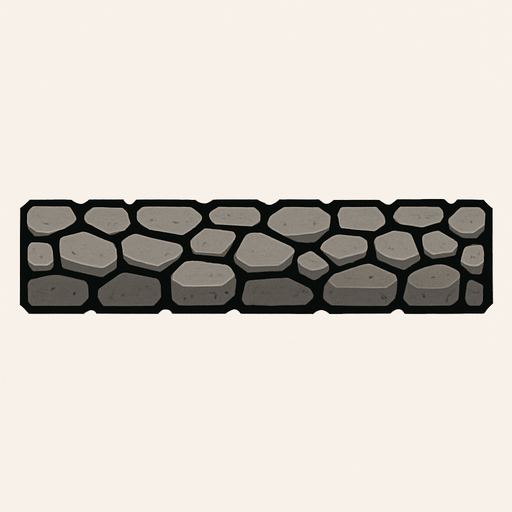 Cobblestone block 200x20.
In-Game asset.  2d.  High contrast.  No shadows