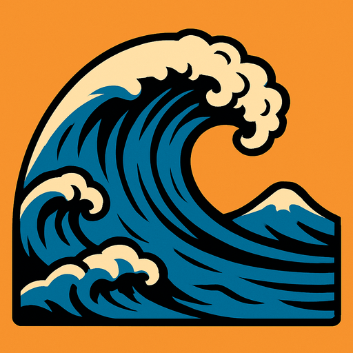 tsunami.
In-Game asset.  2d.  High contrast.  No shadows