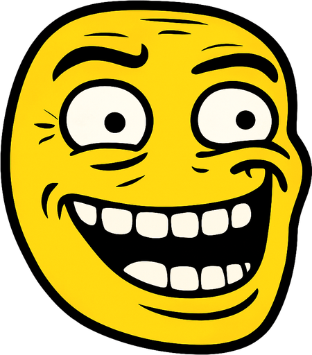 Upit meme face.
In-Game asset.  2d.  High contrast.  No shadows