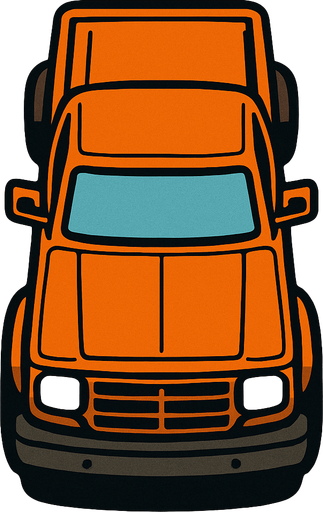 top view truck.
In-Game asset.  2d.  High contrast.  No shadows