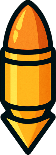 bullet pointing down.
In-Game asset.  2d.  High contrast.  No shadows