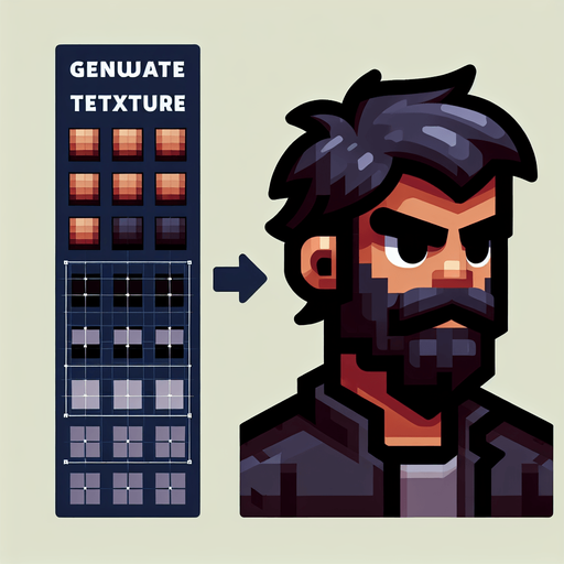 bearded man with dark hairs.
Single Game Texture. In-Game asset. 2d. Blank background. High contrast. No shadows.